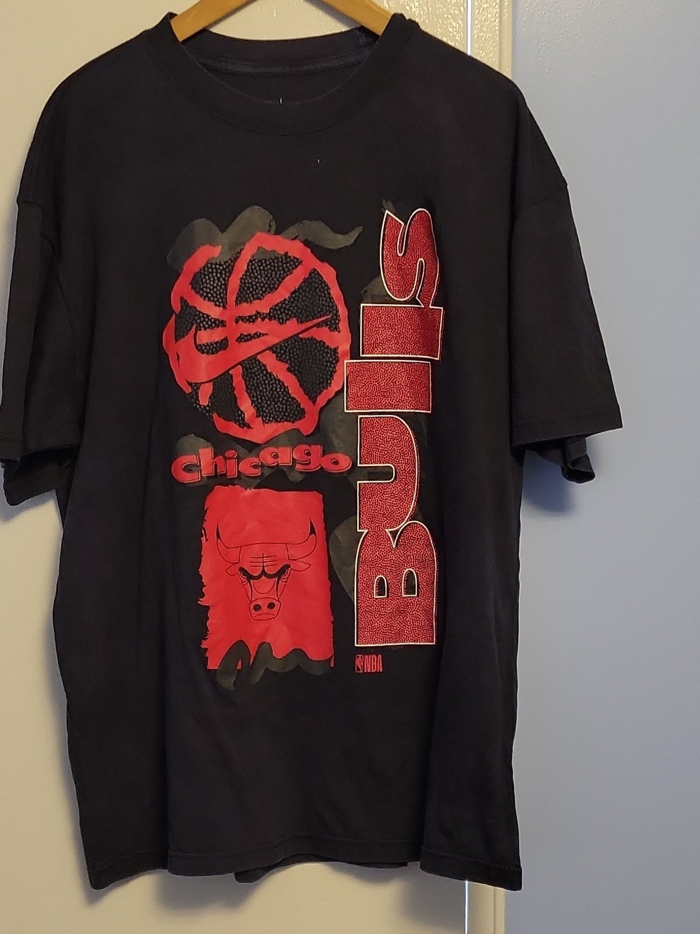 NBA Chicago Bulls Black and Red Graphic Tee for Kids
